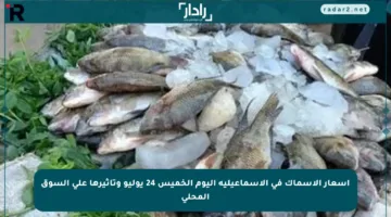 أسعار الأسماك في الإسماعيلية اليوم الخميس 24 يوليو وتأثيرها على السوق المحلي